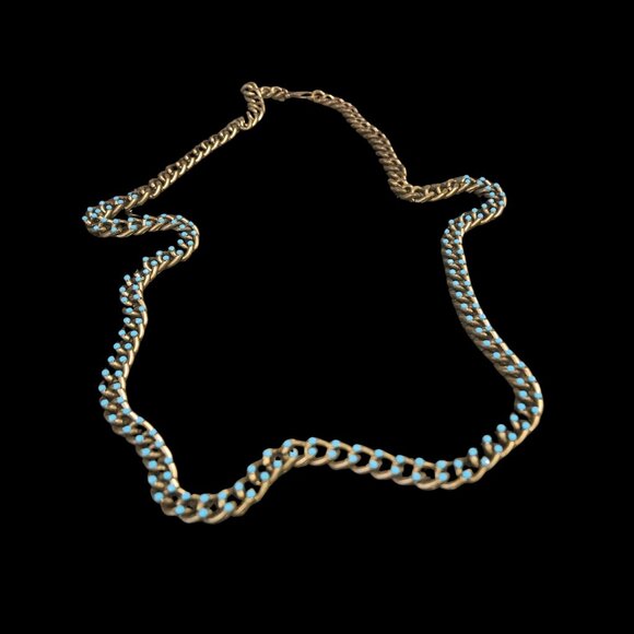 Premier Designs Free Spirit Gold-Tone Chain Necklace with Turquoise Accents - Picture 1 of 4